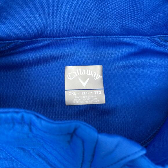 Callaway Mens 2Xl Blue 1/4 Zip Ribbed Long Sleeve Pullover Sweater - Picture 2 of 6